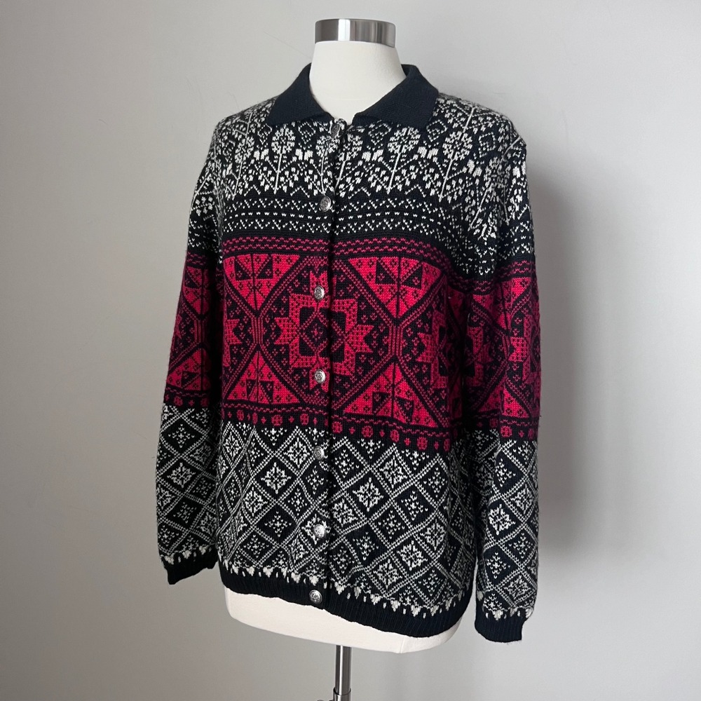 Vintage Pendleton Originals Womens 100% Wool‎ Cardigan Sweater Fair Isle Large - Picture 11 of 12
